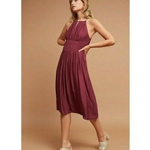 Anthropologie Plum Prune Midi Dress